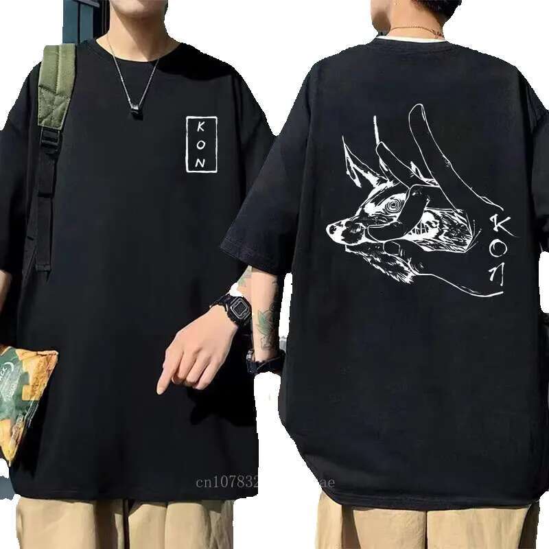 Japanese anime cartoon Kon shirt running loose sports oversized short sleeved cotton summer top men's T-shirt