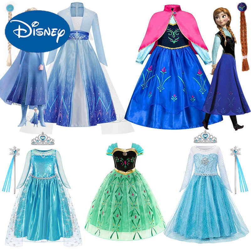 Disney Frozen Elsa Anna Princess Dress for Girls Sequined Mesh Ball Gown Carnival Clothes Kids Cosplay Snow Queen Frozen Costume X250408