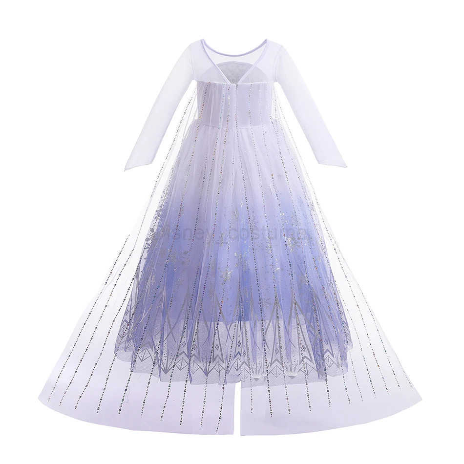 Disney 2PCS LED Light Up Snow Queen Costume for Kids Girl Elsa Birthday Party Luxury Princess Cosplay Children Carnival Clothing Outfit X250408