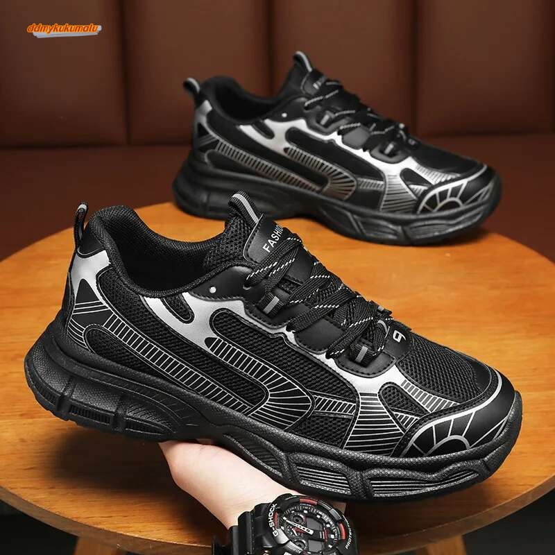 Men's Running Stretches, Casual Sports Shoes, Non-Slip, Breathable Mesh, High Quality, Korean Edition, 2024 Novelty #ddmykukumalu
