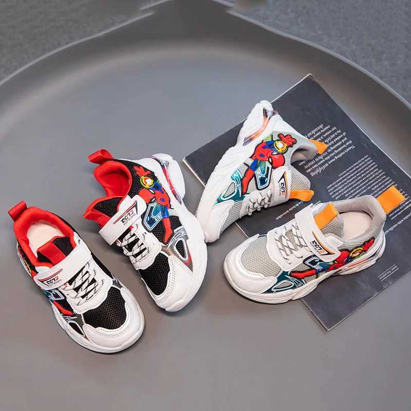 Childrens sports shoes fashionable and popular boys casual sports shoes spring and autumn mesh breathable childrens Prttern sports shoes W250407