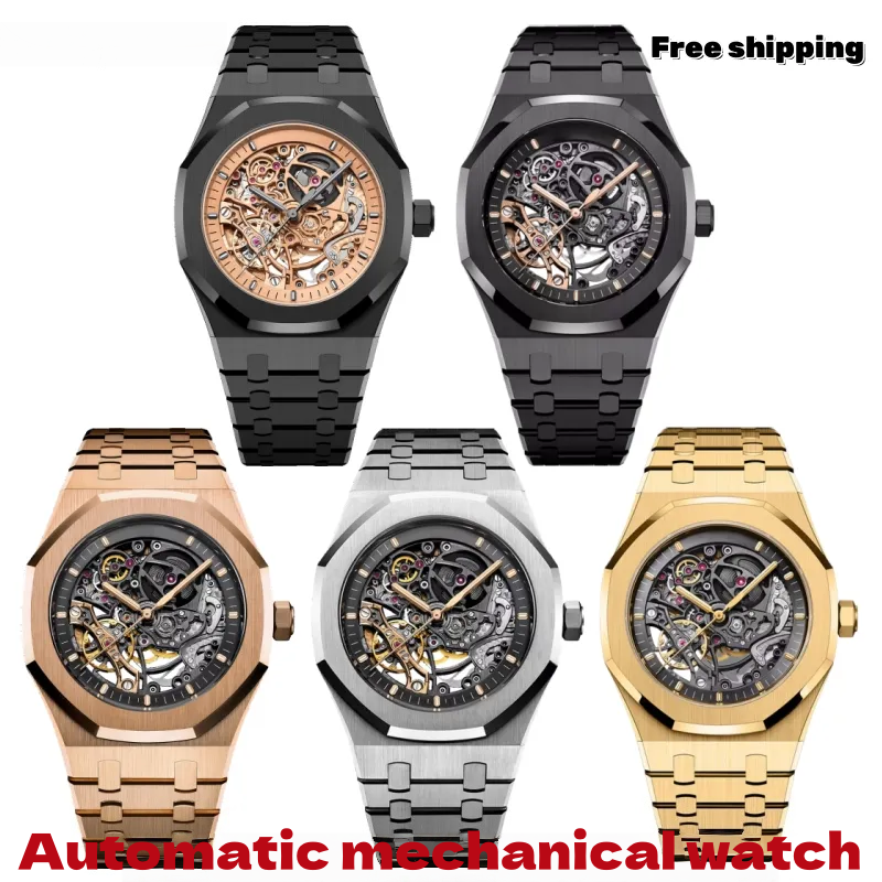 Men's mechanical hollow watch 2813 movement automatic mechanical watch 41MM night light waterproof stainless steel fashion watch