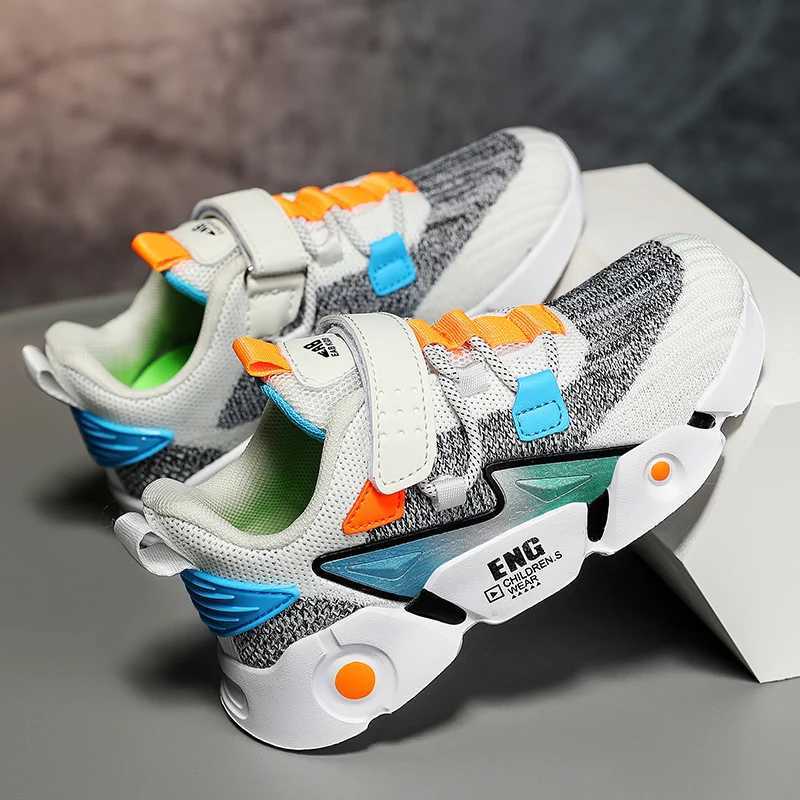 2024 Autumn Girls Casual Shoes Light Mesh Sports Shoes Childrens Summer Youth Cute Sports Socks W250407