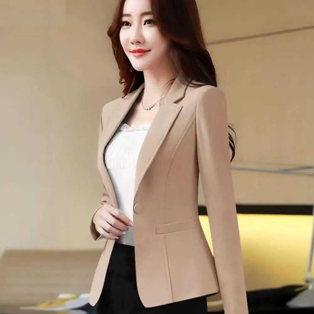 Womens Korean casual short button jacket womens high-quality womens jacket spring and autumn womens workwear jacket M250408