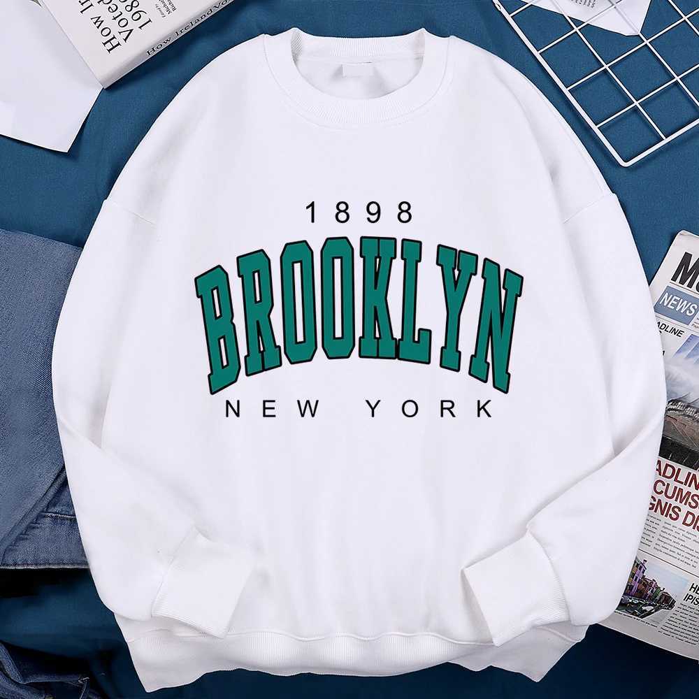 898 Brooklyn New York Sweatshirts Mens Fashion Pullover Sportswear Crewneck Warm Hoodie Autumn Wool Loose Womens Hoodie Couple W250408