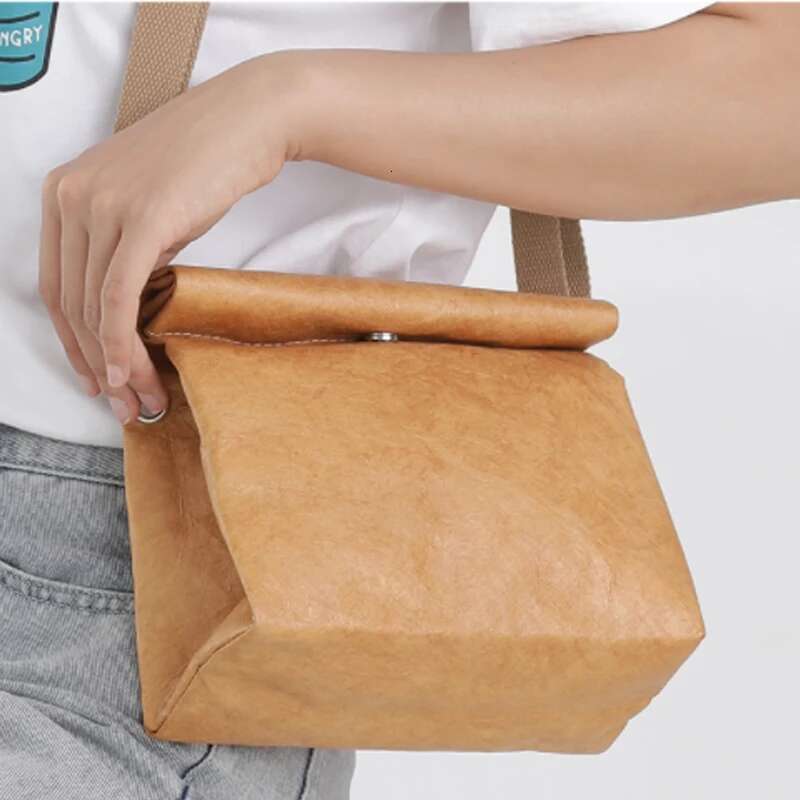 Design Single Shoulder Leisure Messenger New High Quality Kraft Paper Women Bag