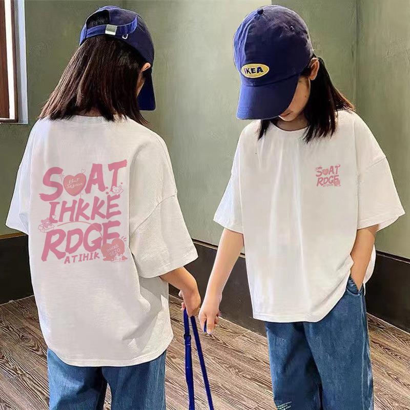 Ddmyshoesvip 22G Pure Cotton Short Sleeved T Shirt Medium And Large Summer Korean Version Top Children S Stylish Girls Loose T Shirt