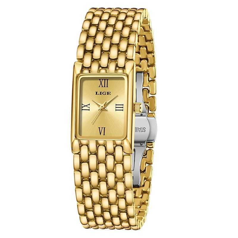 Womens Square Womens Quartz Watch Stainless Steel Womens Small Gold Watch Luxury Leisure Fashion WatchT250408