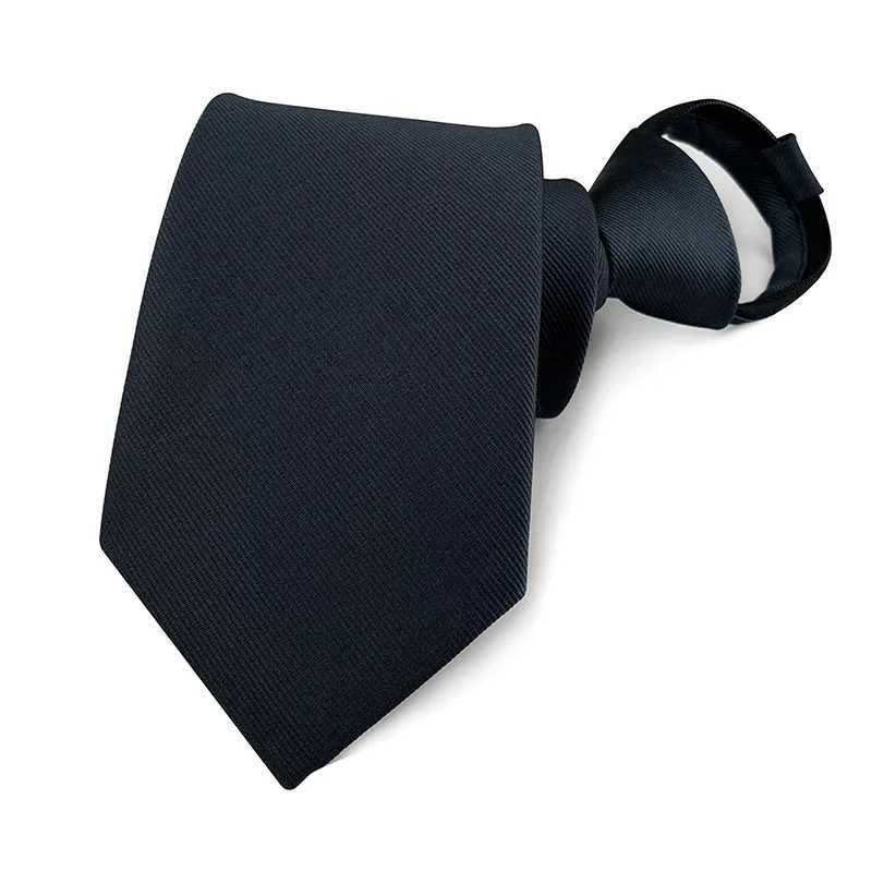 Solid Necktie Zipper Tie 8cm Ties Business for Man Gravatas Handkerchief Bowtie Mens Wedding Shirt Accessories X250407