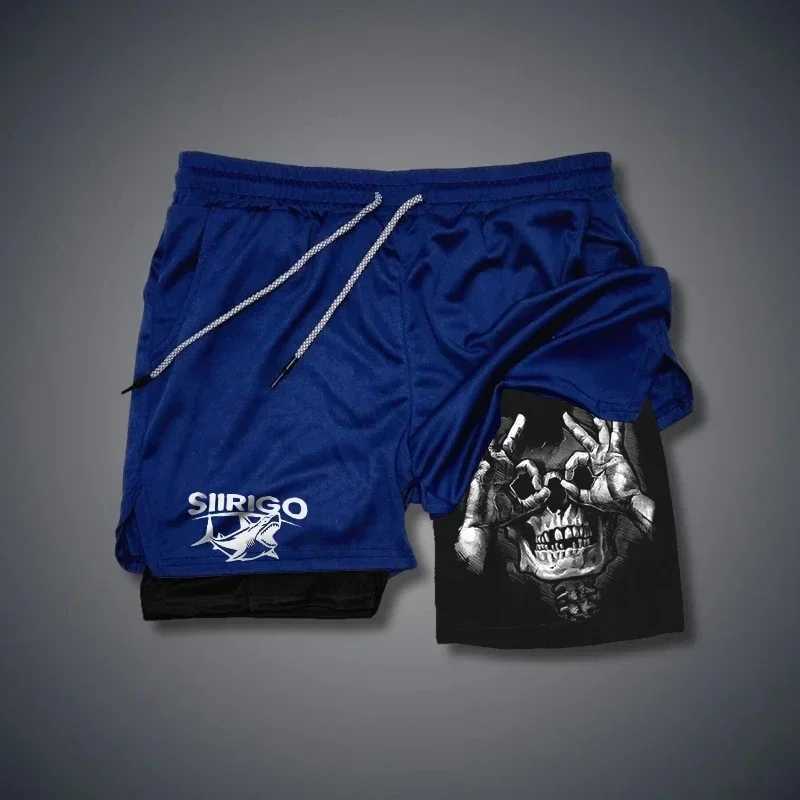 New 2-in-1 sports shorts mens breathable and casual sportswear double-layer running M-3XL basketball shortsXJ250407