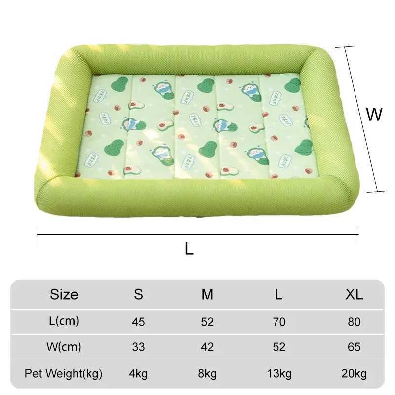 New S-XL Summer Cooling Pet Dog Mat Ice Mat Dog Sleep Square Mat Dog Pet House Top High Quality Cold Silk Dog Bed Y250407