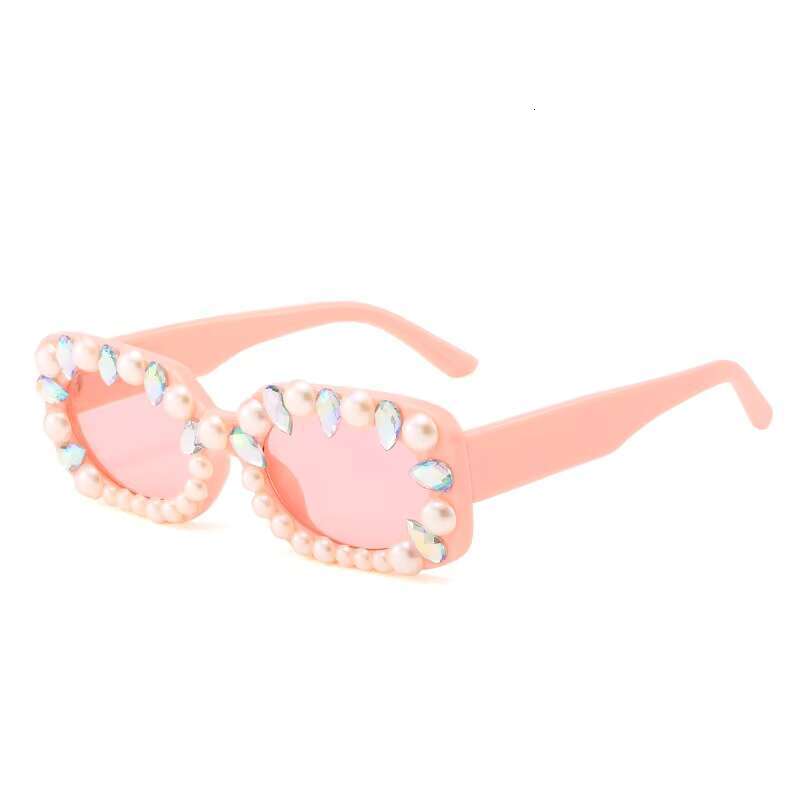 Gift Kids Sunglasses Girls Cute Frame Cartoon UV Sunglasses Boys Girls Toddler Sunglasses for Ages 3-6 Colorful Fashionable Plastics Dia Pearl Sunglas
