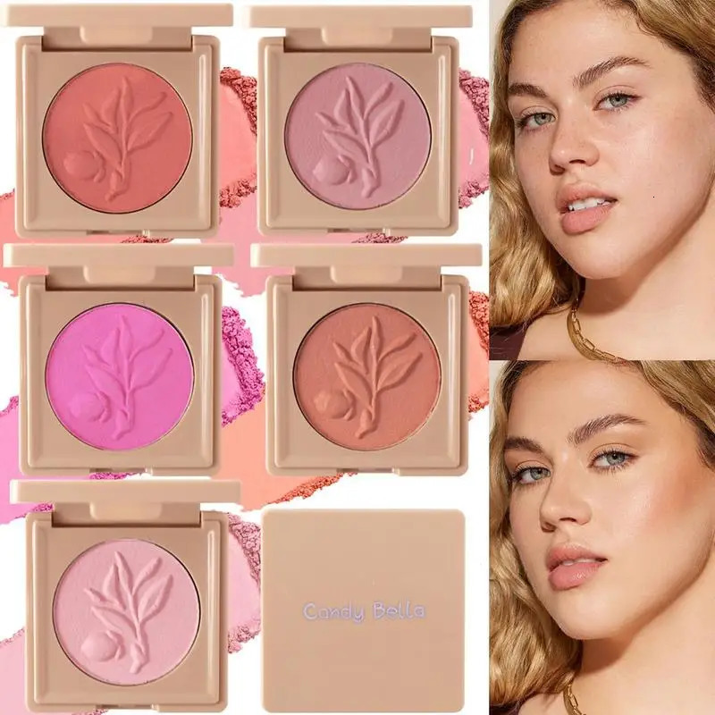 5color powder blusher palette makeup multicolor pearl cheek pink matte bright maquillaje 250325