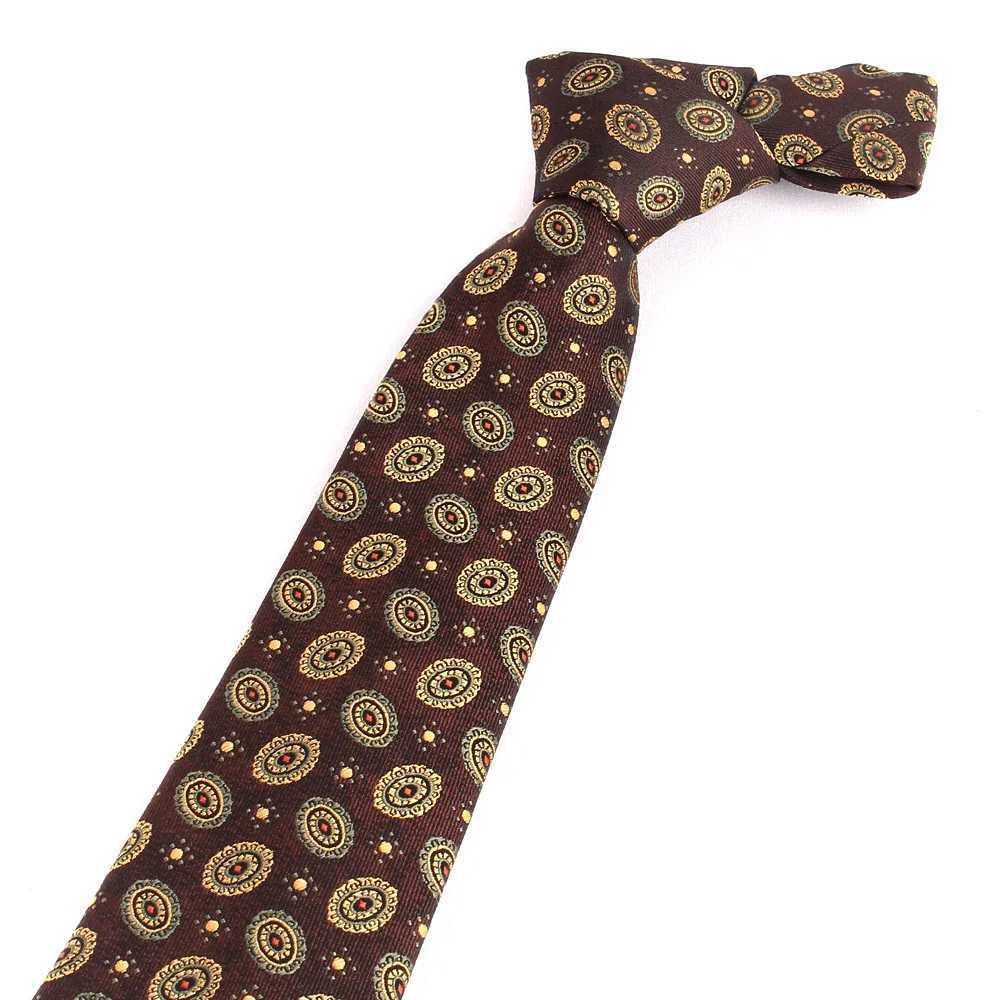 Maillard Coffee Color Ties For Men Wen Floral Stripe Neck Tie For Wedding Business Classic Brown Color Neckties Mens Neck Tie X250407
