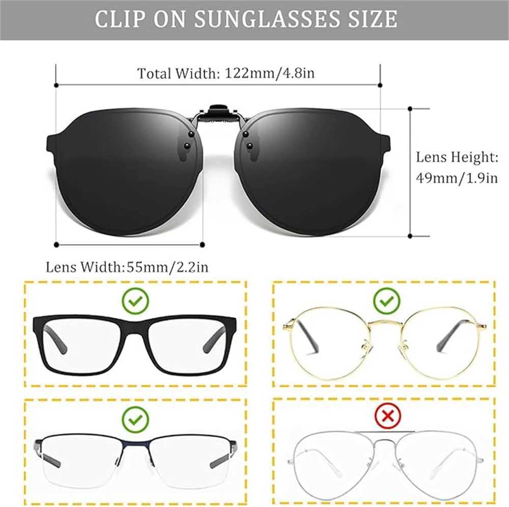 VIVIBEE mens polarized lens flip clip sunglasses womens large-sized driving sunglasses with clip 2025 trend products W250408