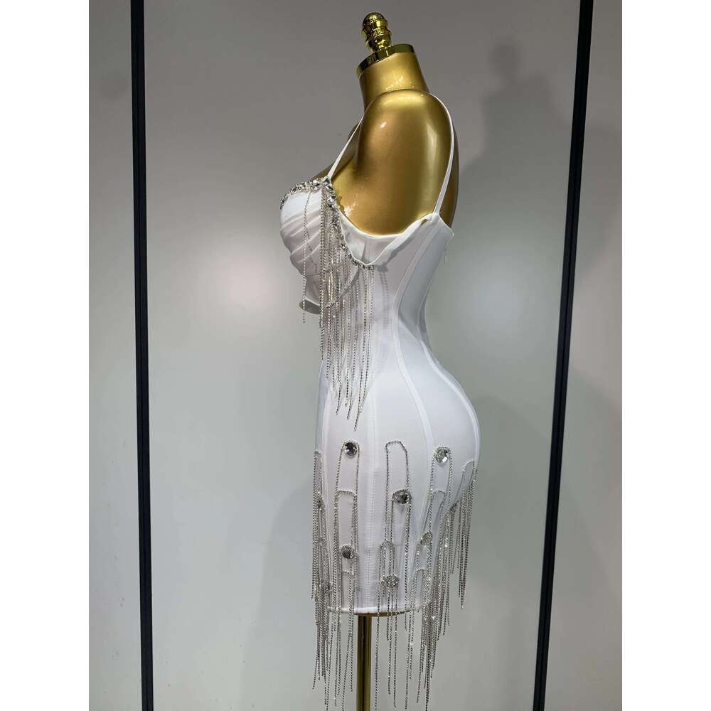 Women Sexy Backless Spaghetti Strap Bodycon Sleeveless Bandage Dress 2025 Elegant Prom Gown Club Evening Party Birthday Dresses