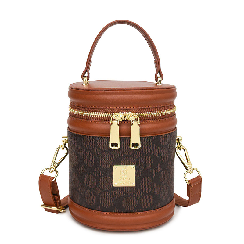 Printed bucket bag women's new large capacity all fashion temperament single shoulder crossbody bag 2025s hot