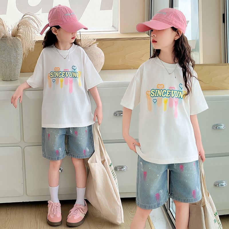 Ddmyshoesvip Fashionable Girls Short Sleeved T Shirt Women S Summer New Style Big Korean Version Children S Loose Casual Sweet And Cool Printed Top Tr