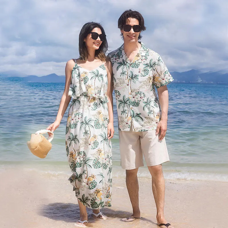 Beach Family Matching Outfits Vacation Mom and Daughter Summer Dress Resort Couple Look Dad and Son Sea Holiday Clothes Set 250407