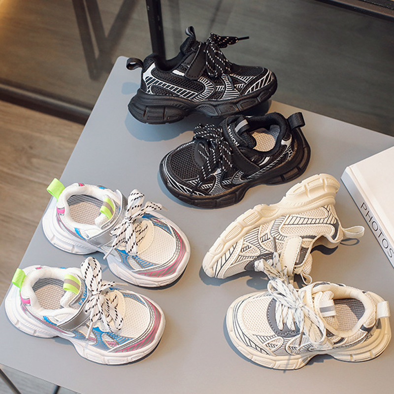 Kids Shoes New 2025 Spring Summer Fashion Casual Sports Boys Girls Running Trainers Toddler Mesh Breathable Soft Sole Shoes Sneakers for Youth Size 21