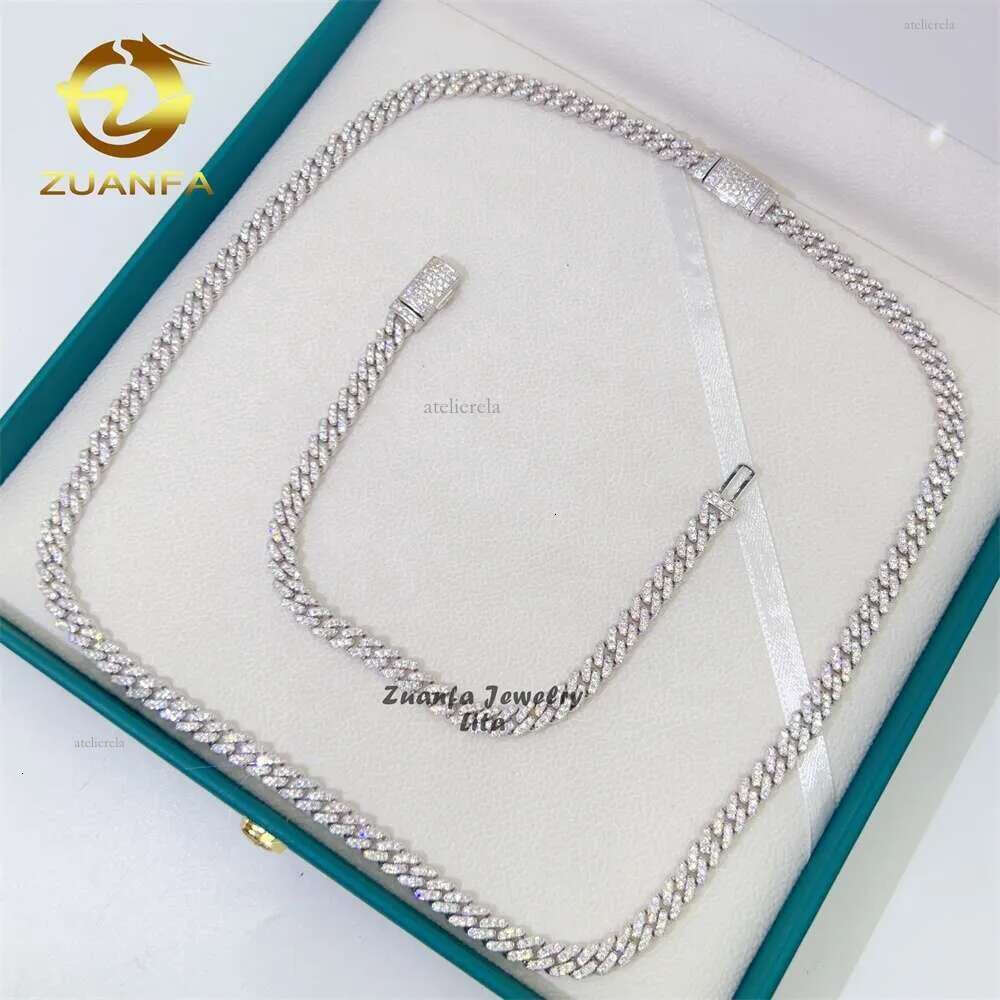 designer necklace for men and women hip hop hot new thin 6mm vvs dia moissanite sterg sier cuban k chain fashion jewelry