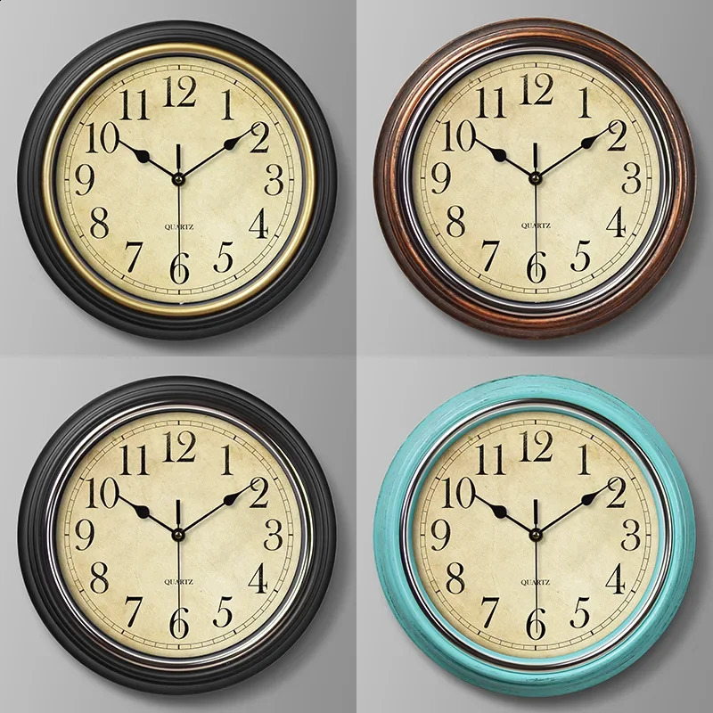 Vintage Wall Clock European Style Silent Clocks Living Room Decoration Clocks Wall Hanging Home Art Quartz Clocks 250408