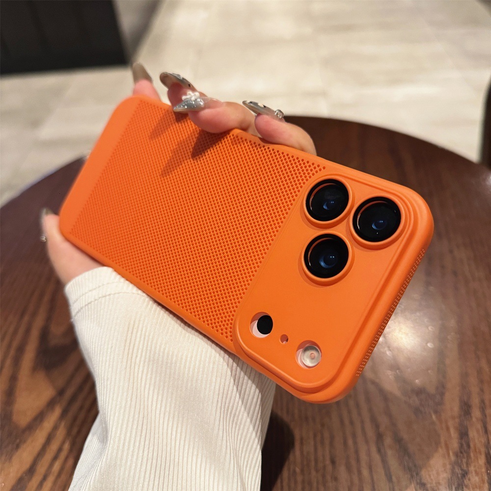 Cooling Mesh Solid Color Phone Case Compatible with iPhone 17/16 Personalized Protective Cover iPhone 15/14 Pro