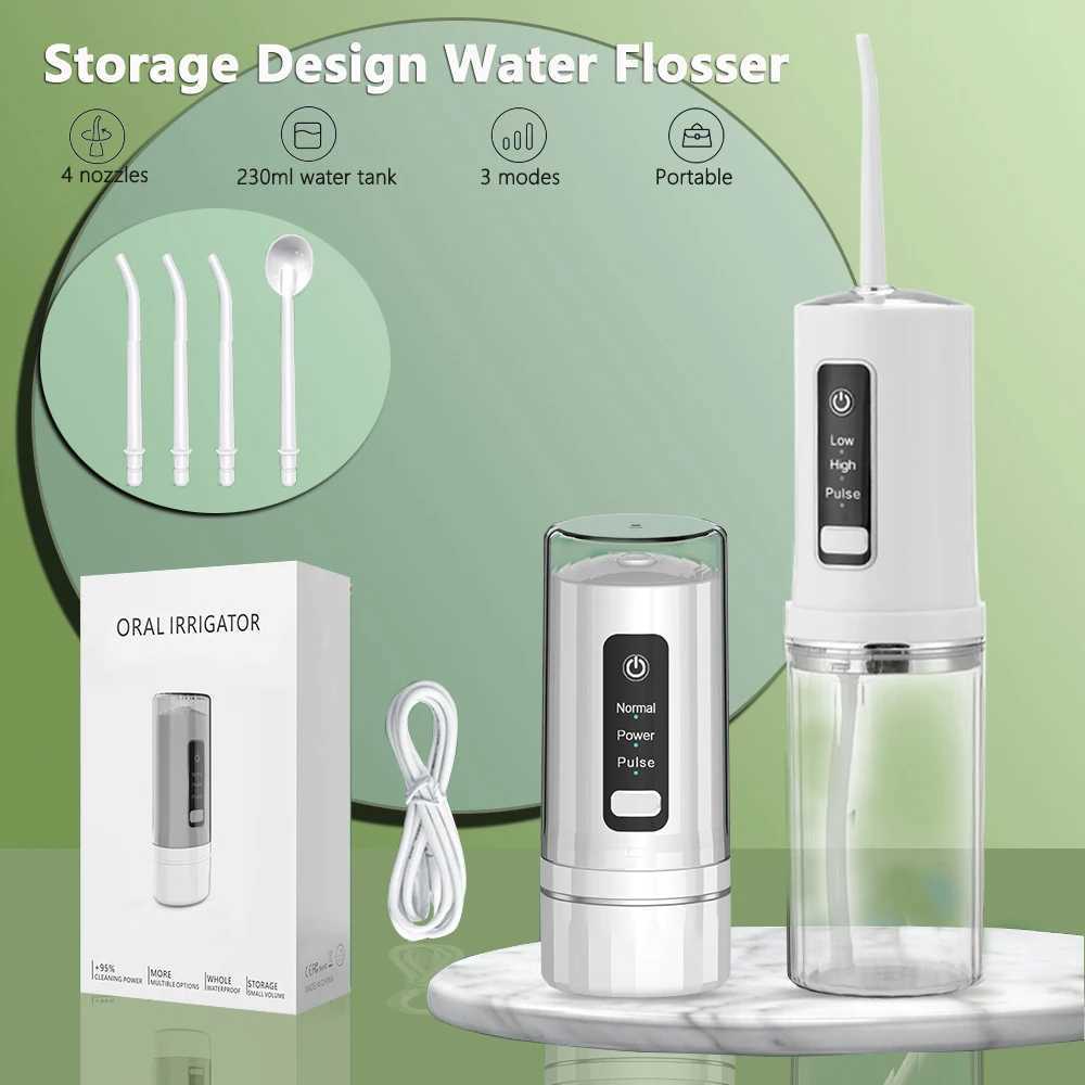 Oral irrigator+4 Jets 3-mode USB charging sink portable dental sink nozzle irrigator M250408