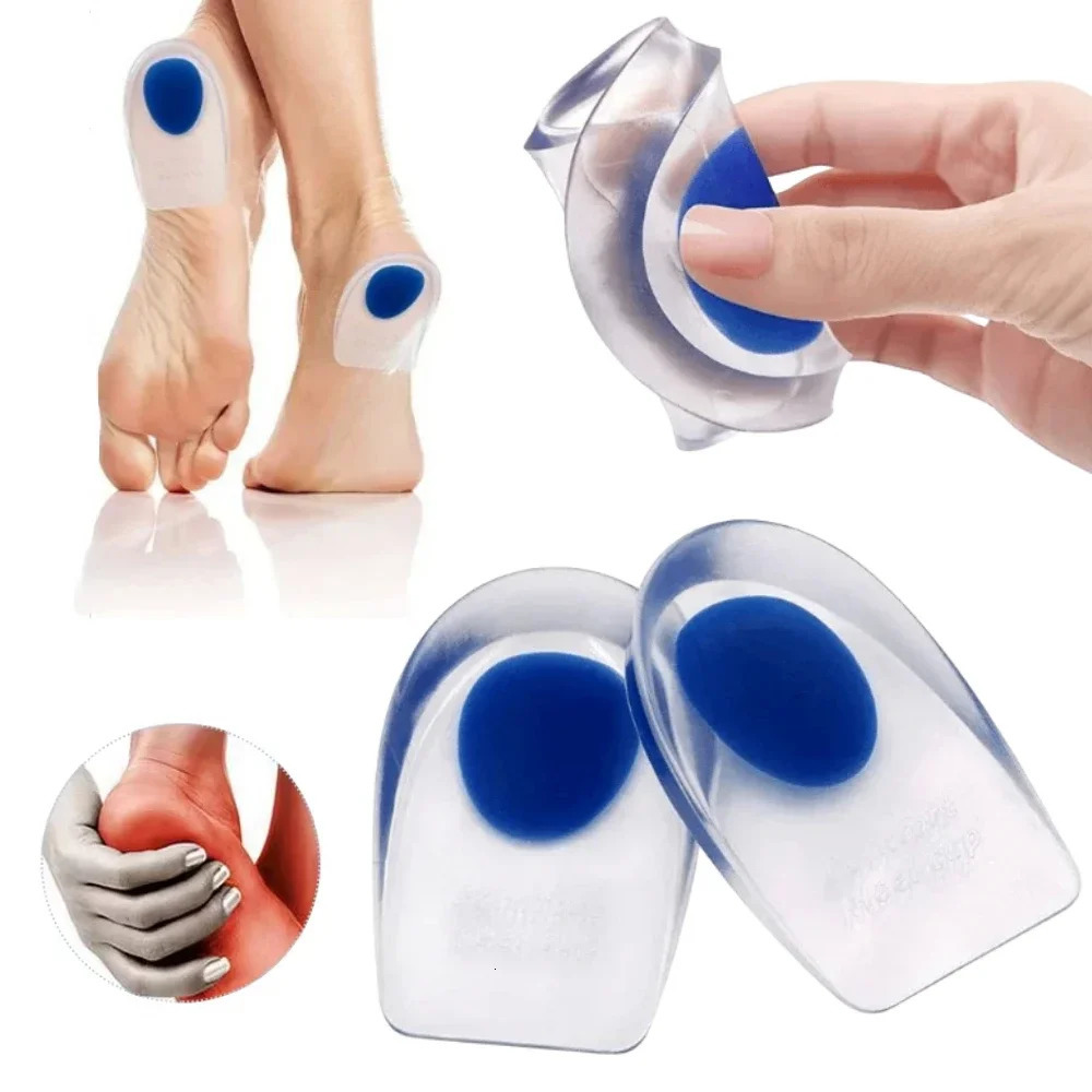 Silicone Gel Insoles Pain Heal Cushion Bone Spurs Pain Relief Heel Cushion Thickened Soft Half-Size Shoe Sole Insole Heel Pad 250408