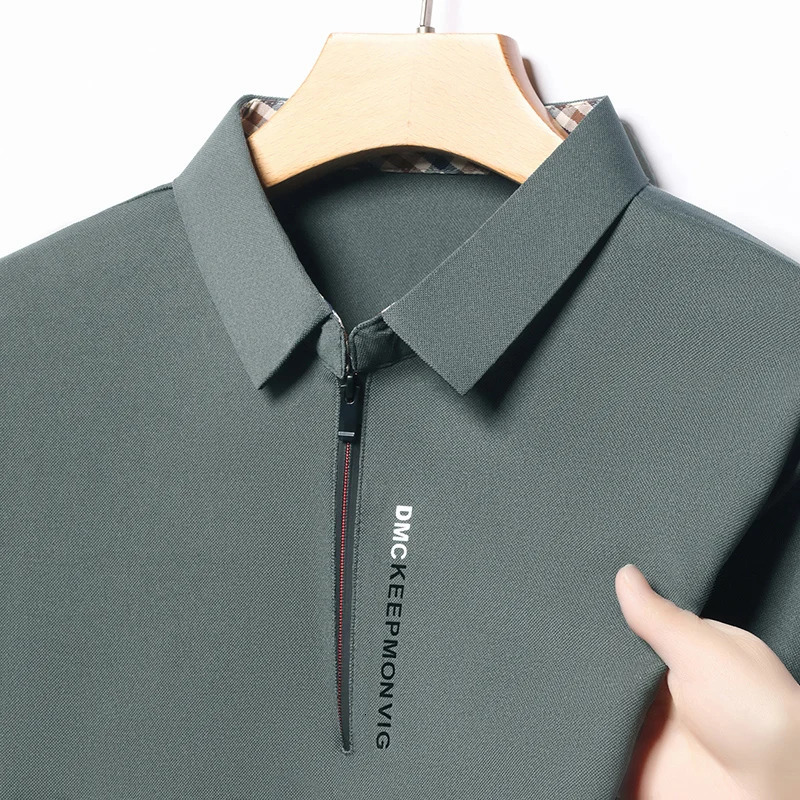 Half Zip Stand Up Collar Mens Long Sleeved T-shirt Autumn/winter Polo Shirt Business Base Shirt 251107 - view 3