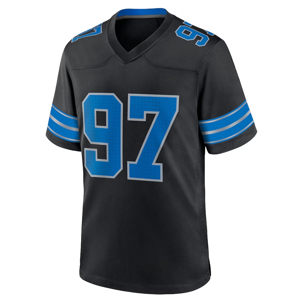 Free Shipping American Famou Sports Detroit Football jerseys with men women youth customized #14 St Brown #16 Goff #58 Sewell #97 Hutchinson