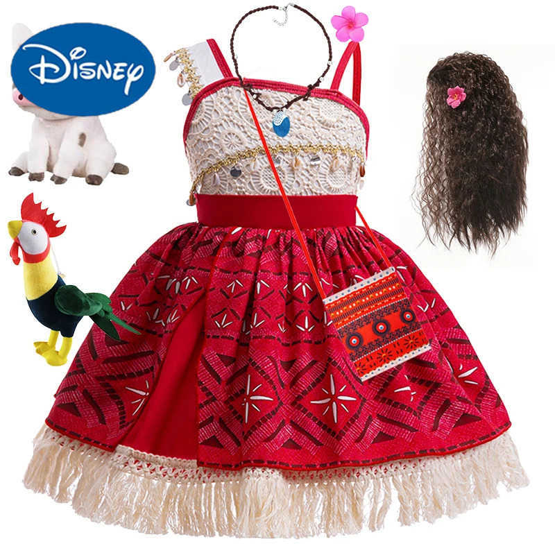 Disney Moana 2 Girl Role Playing Costume Childrens One Shoulder Sleeveless Dress 2025 Christmas Party Vaiana Princess Role Playing Costume X250408