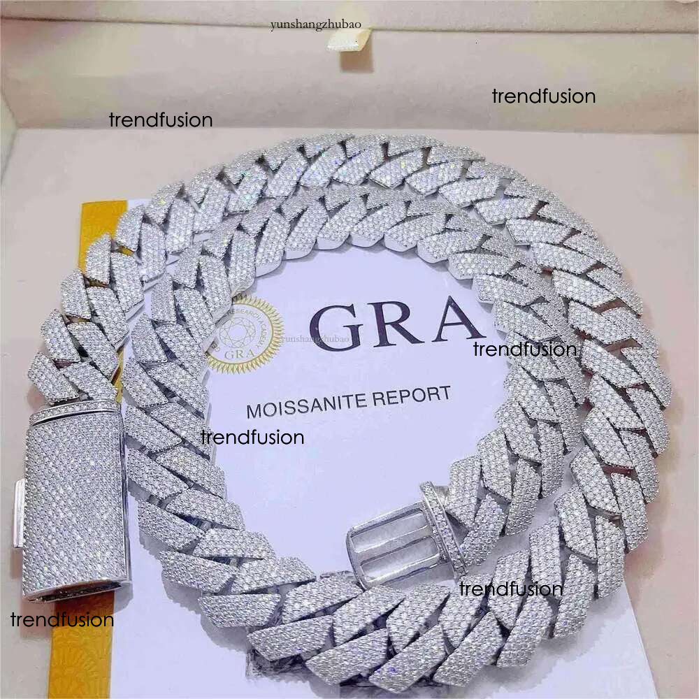 moissanite necklace designer jewelry cuban k chain Iced Out Pass Dia Tester fashion Sterg Sier Necklace Vvs Moissanite chains for men necklaces
