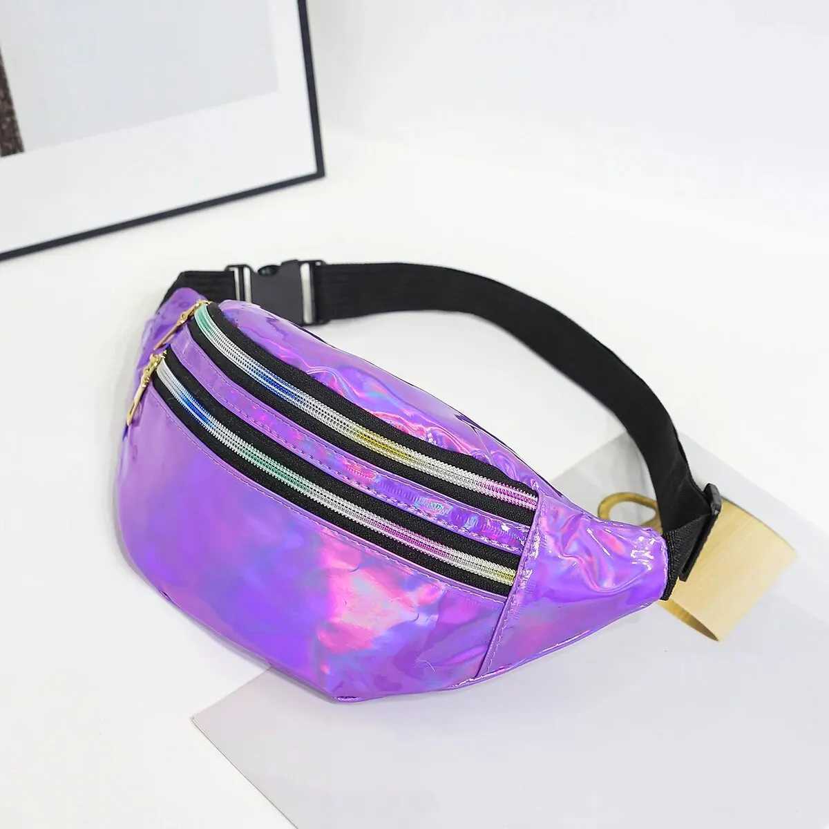 Laser waist bag with holographic Fanny bag designer cute waist bag Bum bag party travel fAshion shoulder flAsh Z250407