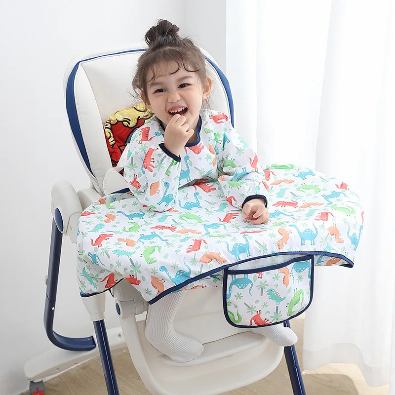 Coverall Baby Feeding Bibs Weaning Bib Easy to Clean Baby Bibs for Eating Adjustable High Chair Catch All 250407