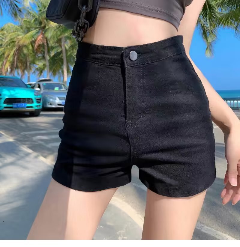 New Designer Shorts Cowboy Shorts Women A-line Tight Fitting Summer High Waisted Slimming Ins Spicy Girl Style Outer Wear Buttocks Wrapped Straight Le