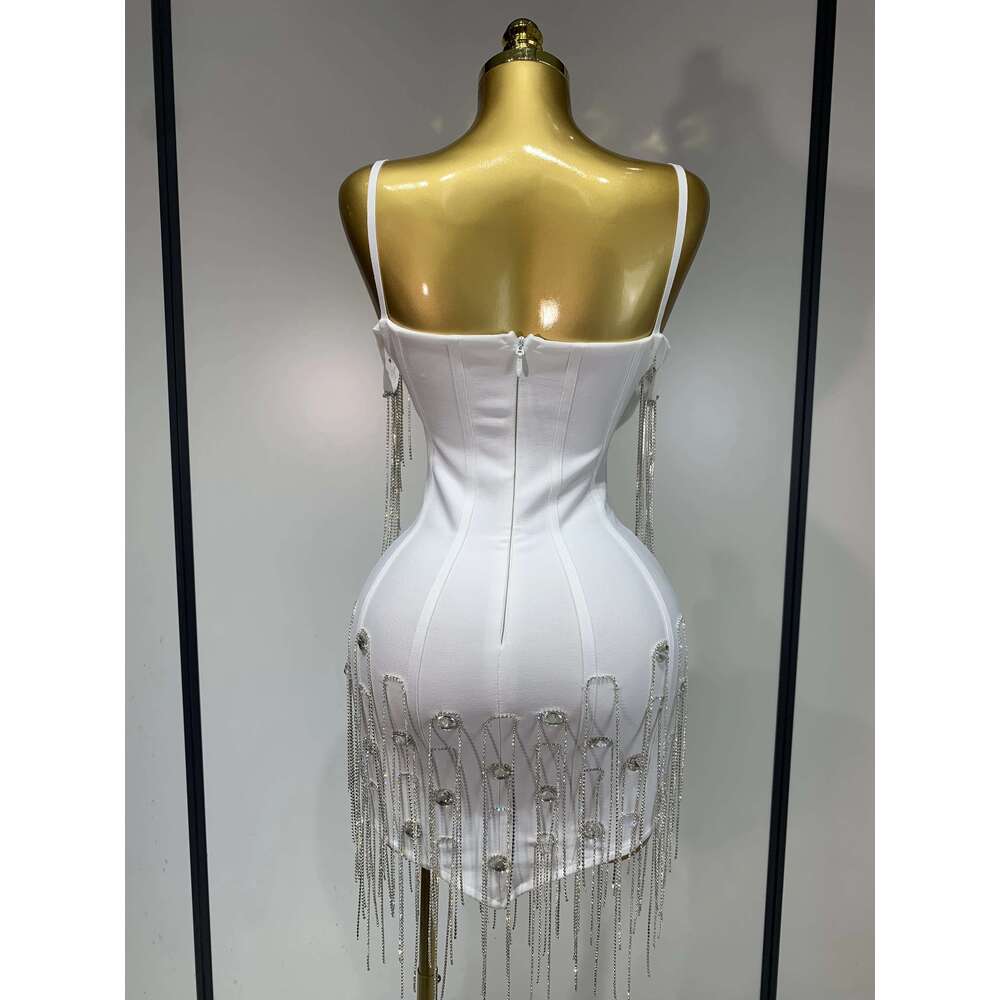 Women Sexy Backless Spaghetti Strap Bodycon Sleeveless Bandage Dress 2025 Elegant Prom Gown Club Evening Party Birthday Dresses