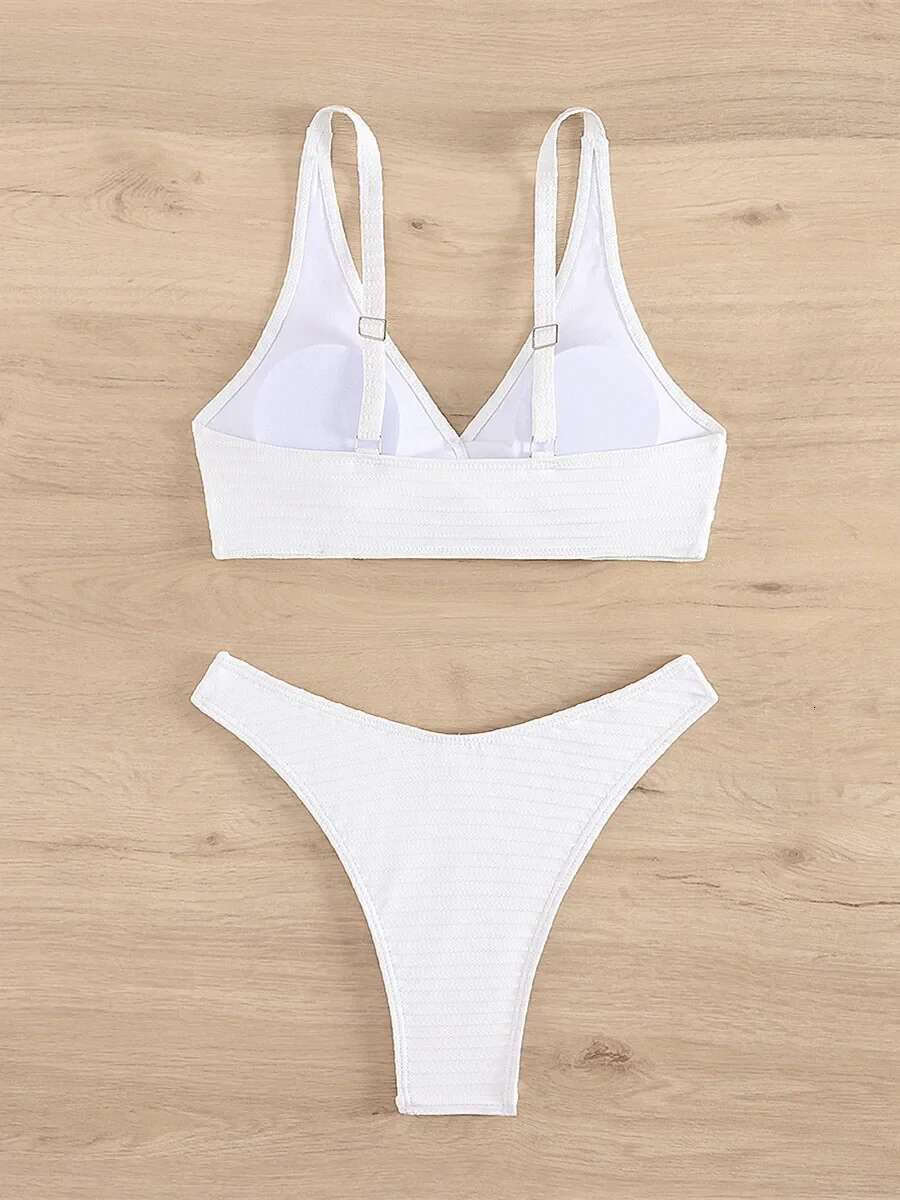 Dongdumaoyi Sexy Front Bow Push Up Bikinis Sets Women White Black Bandage Cross Swimwear Beach Bathing Suit Swimsuit Trajes De Ba O