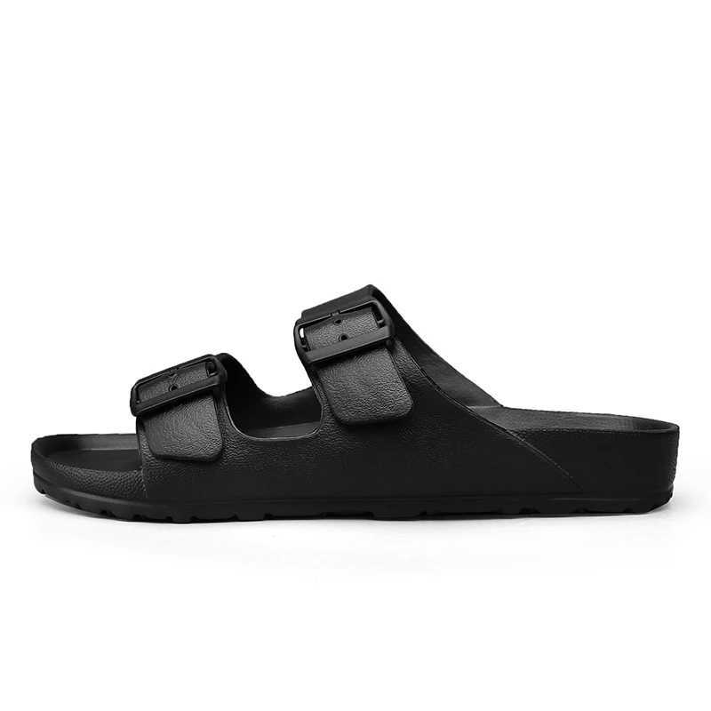 Ultra Light Slippers With Double Buckle Men Women Slides Lightweight EVA Quality Clogs Garden Shoes Beach Slip On SandalsC250418