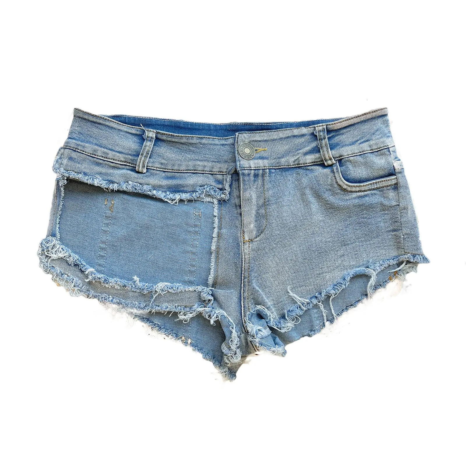 2025 Womens Sexy Hole Denim Jeans Shorts Low Waist Dj Polo Dancel Shorts Bar Nightclub 250408