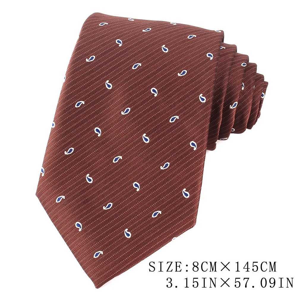 Wedding Tie For Men Wen Brown Color Neck Tie For Party Jacquard Neckties Adt Coffee Pattern Neck Ties For Grosmen Gifts X250407