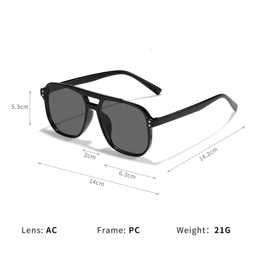 Outdoor Ocean Slice Double Beam New Retro Jelly Color Women Square Sunglasses UV400 Eye Protection Goggles