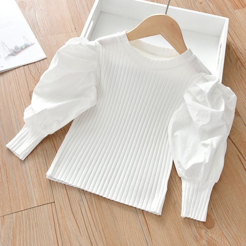 Ddmyshoesvip Girls Spring Dress Primer New Children S Bubble Pit Strip Long Sleeve T Shirt For Wearing Outside Baby Casual Top