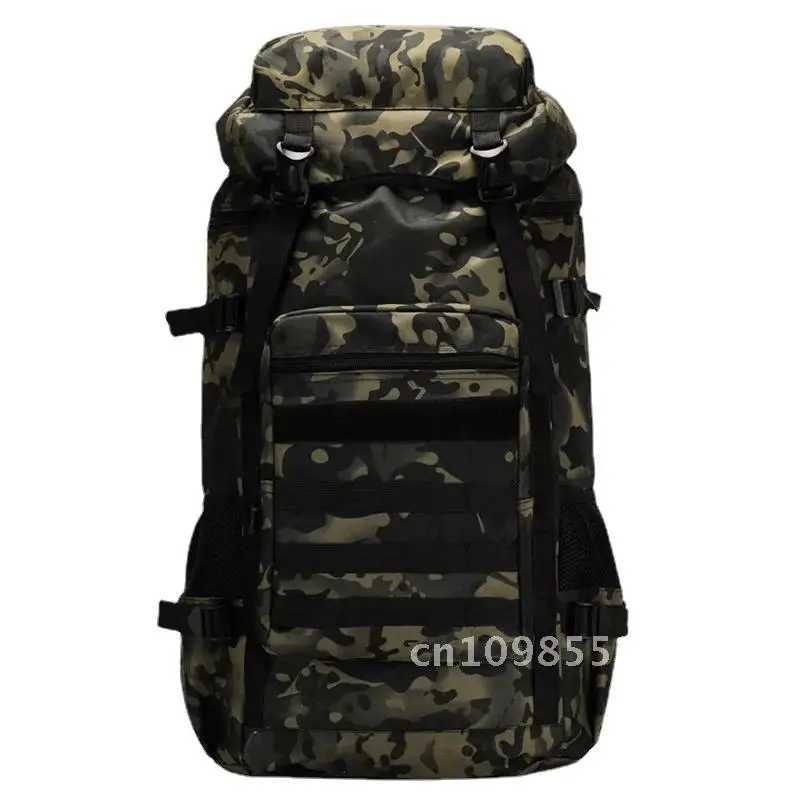 70L Large Tactical Climb Waterproof Backpacks Outdoors Hiking Camping Travel BagsC250407
