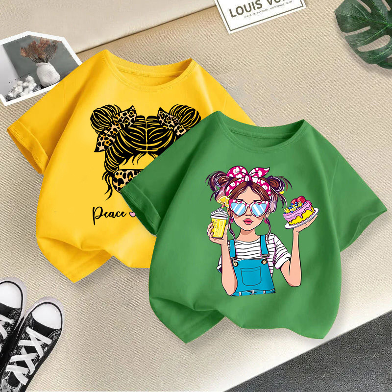 Ddmyshoesvip Children S Clothing Short Sleeved Summer New Girls T Shirt Cotton Fashion Printed Children S Top Trend