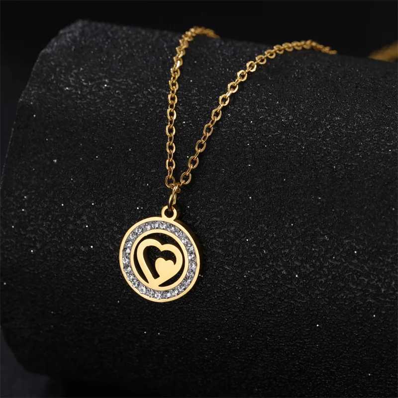 Trendy Stainless Steel Rhinestone Tree of Life Pendant Necklace For Women Charm Summer Clavicle Chain Jewelry Colgantes CadenaC250407