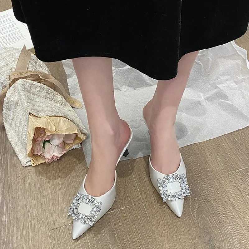 Womens sandals summer new slider toe strap mule shoes womens Fi Rhine womens high heels sexy party pumpXJ250407