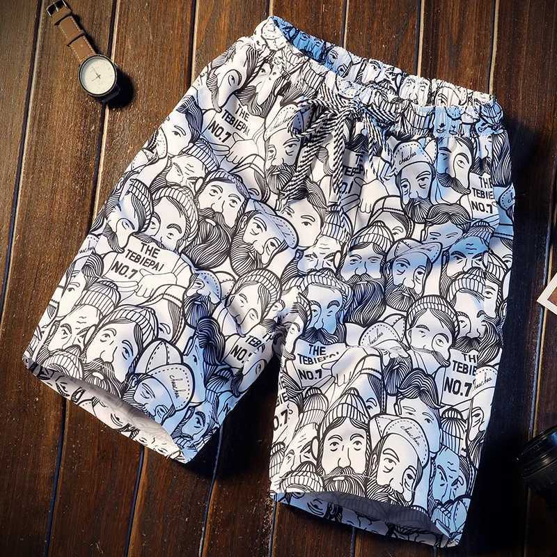 Mens fashionable summer beach shorts fun 3D printed shorts mens swimwear street loose and breathable beach shortsXJ250407