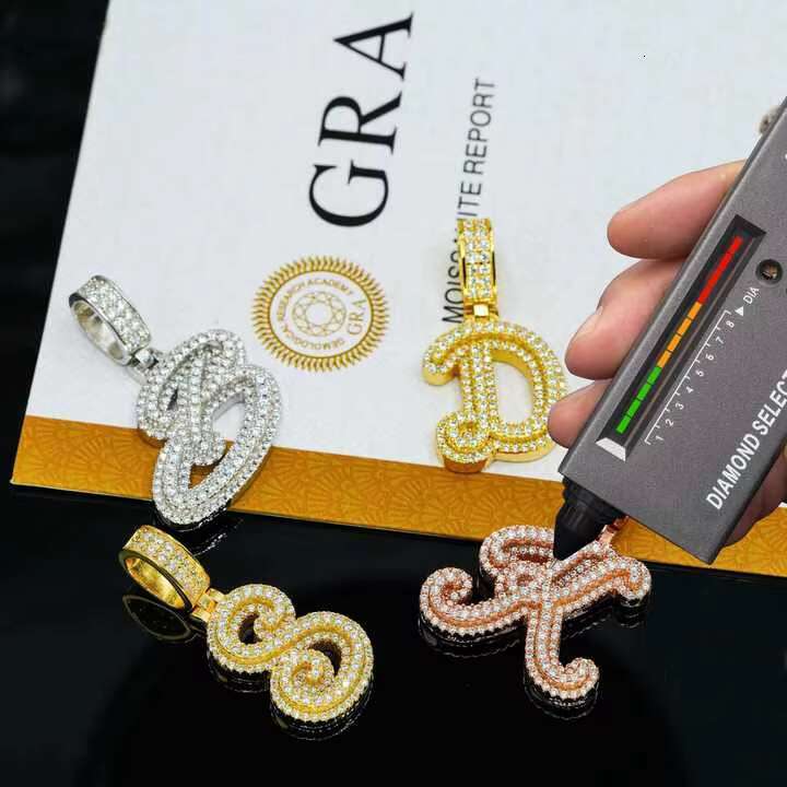 Hip hop jewelry chilled pure sier for men's silica letter name pendant