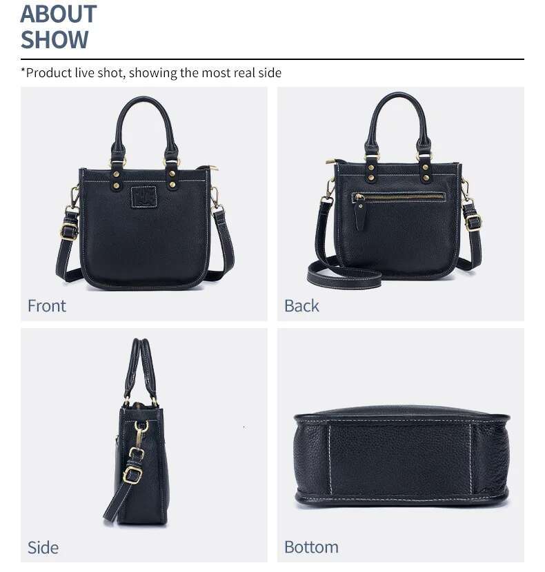 Genuine Leather Women's Retro Fashion Handheld Small Bucket Tote Ladies' Shoulder Crossbody Bag High Quality